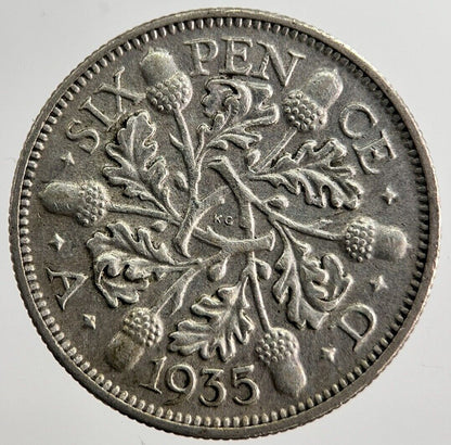 1935 George V Sixpence Silver Coin | Very High Grade | a8620