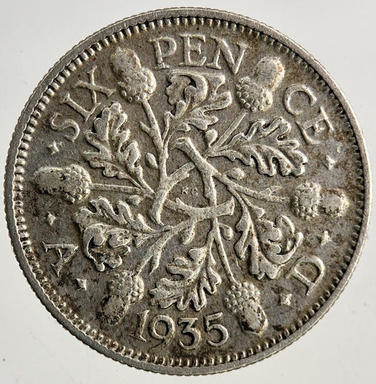 1935 George V Sixpence Silver Coin | Fine Collectable Grade