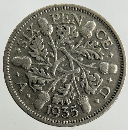 1935 George V Sixpence Silver Coin | Fine Collectable Grade