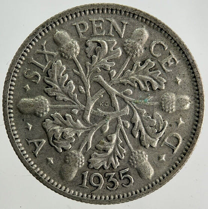 1935 George V Sixpence Silver Coin | Very High Grade