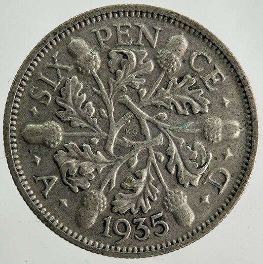 1935 George V Sixpence Silver Coin | Very High Grade