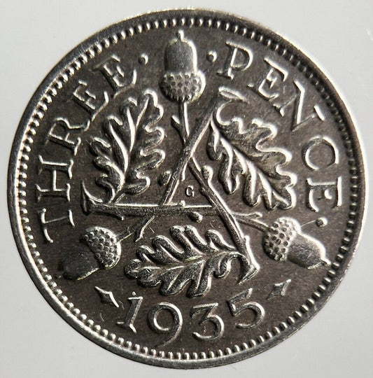 1935 George V Threepence Silver Coin | Very High Grade | a4073