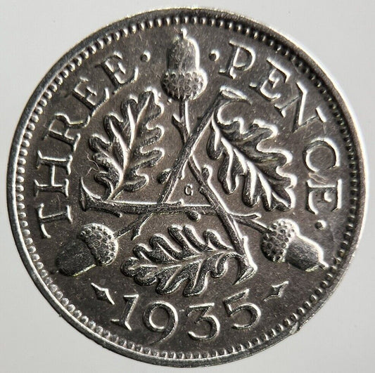 1935 George V Threepence Silver Coin | Very High Grade | a4072