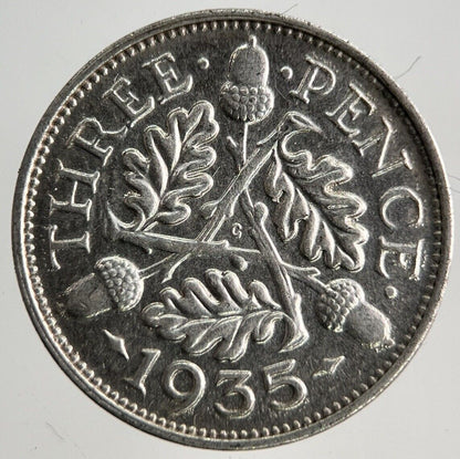 1935 George V Threepence Silver Coin | Very High Grade