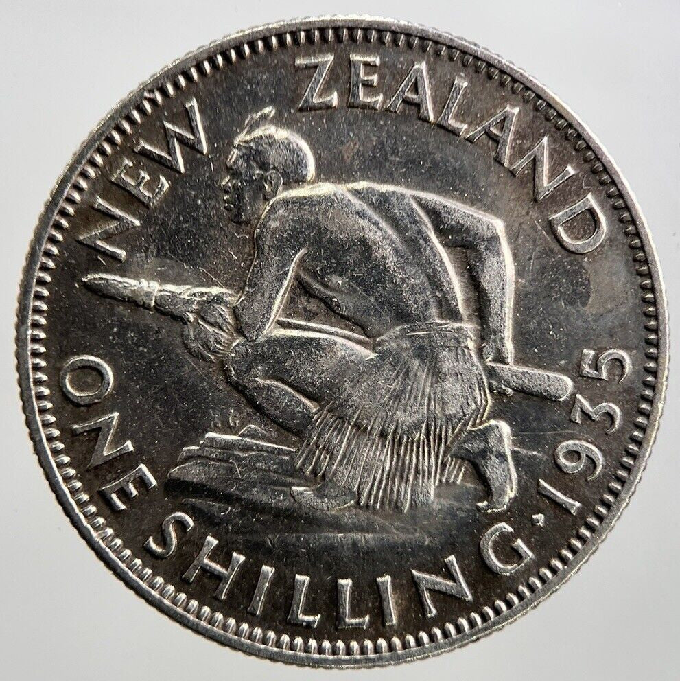 1935 New Zealand Shilling Silver Coin | Fine Collectable Grade | a3460