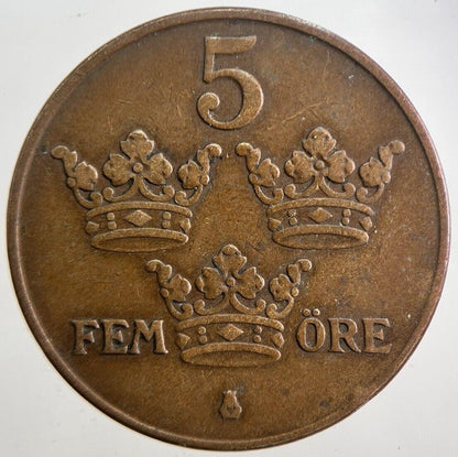 1935 Sweden 5 Ore Coin | Very High Grade | a4886