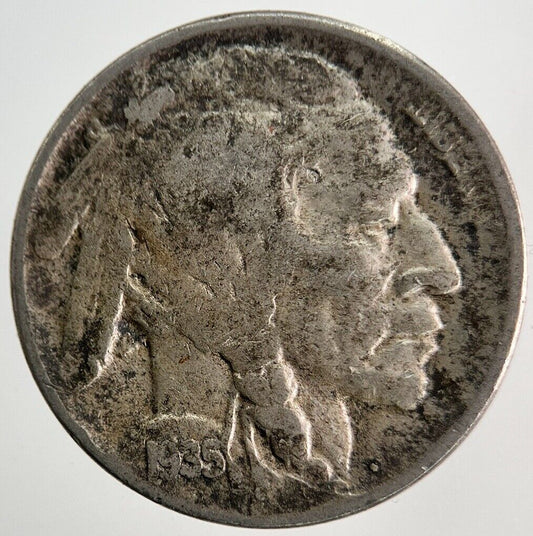 1935 US USA Buffalo Indian Head Nickel Coin | Fine Collectable Grade | a5379