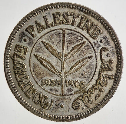 1935 Palestine 50 Mils Silver Coin | Very High Grade | a6815