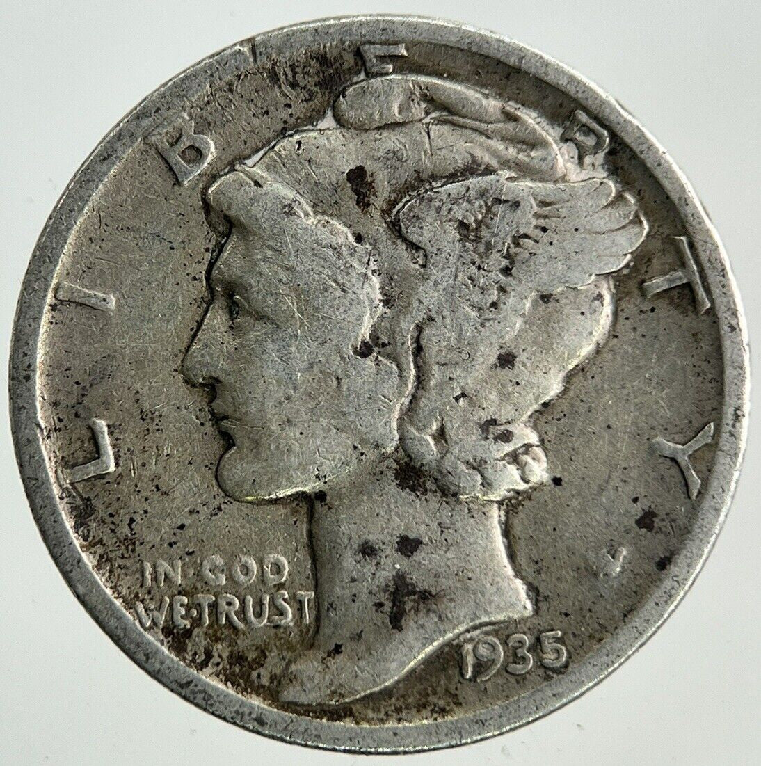1935 US USA Mercury One Dime Silver Coin | Collectable Grade