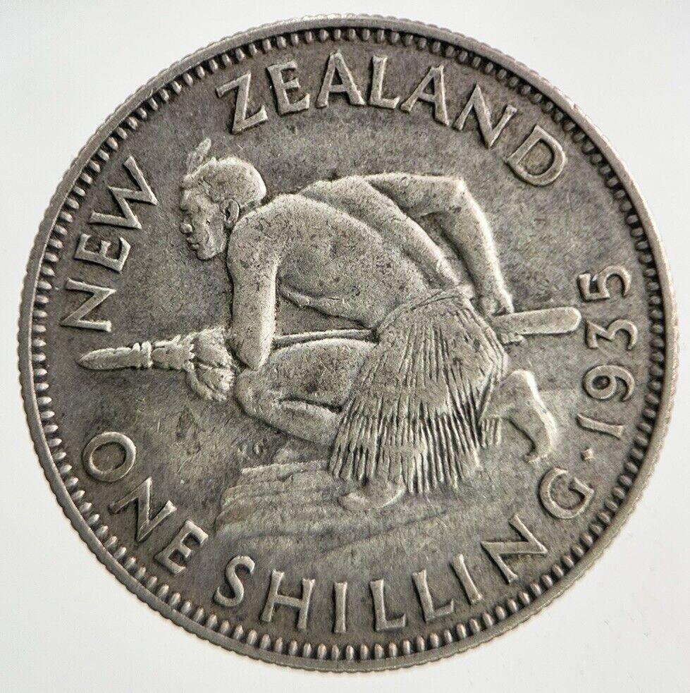 1935 New Zealand Shilling Silver Coin | Fine Collectable Grade