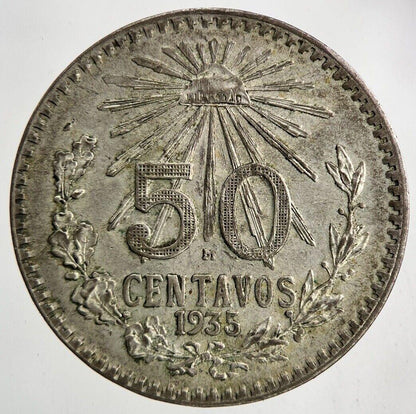 1935 Mexico 50 Centavos Silver Coin | Very High Grade