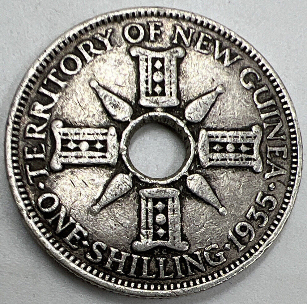 1935 New Guinea Shilling Silver Coin | George V | Collectable Grade | a807