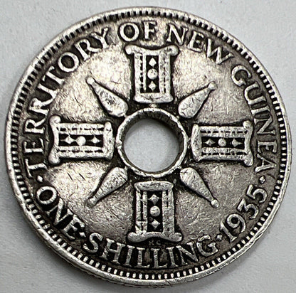 1935 New Guinea Shilling Silver Coin | George V | Collectable Grade | a807