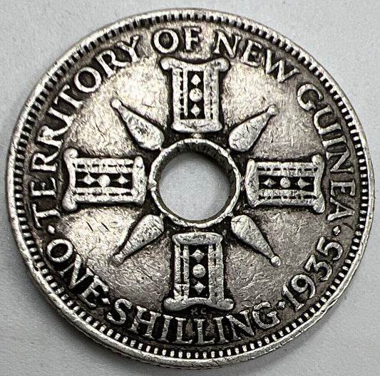 1935 New Guinea Shilling Silver Coin | George V | Collectable Grade | a807