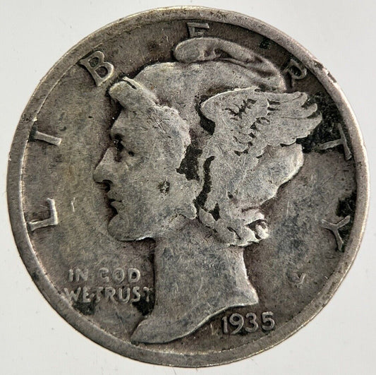1935 US USA Mercury Dime Silver Coin | Fine Collectable Grade