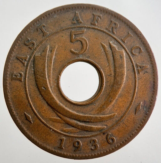 1936 East Africa 5 Five Cents Coin | Fine Collectable Grade | a7549