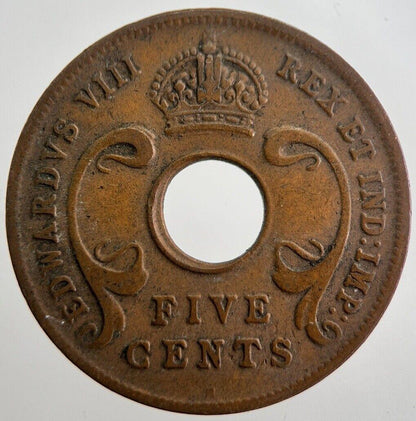 1936 East Africa 5 Five Cents Coin | Fine Collectable Grade | a7549
