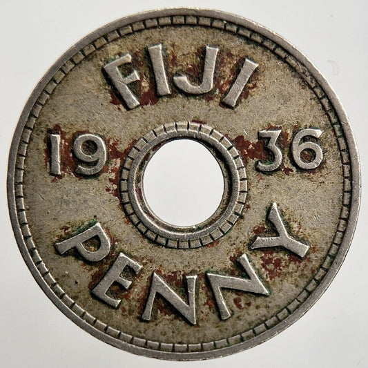 1936 Fiji 1 One Penny Coin | Fine Collectable Grade | a2115