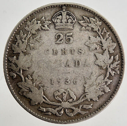 1936 Canada 10 Cents Silver Coin | Collectable Grade | a8759