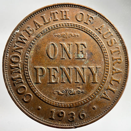 1936 Australia One Penny Coin | Fine Collectable Grade | a1619
