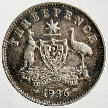 1936 Australia Threepence Silver Coin | Fine Collectable Grade | a4615