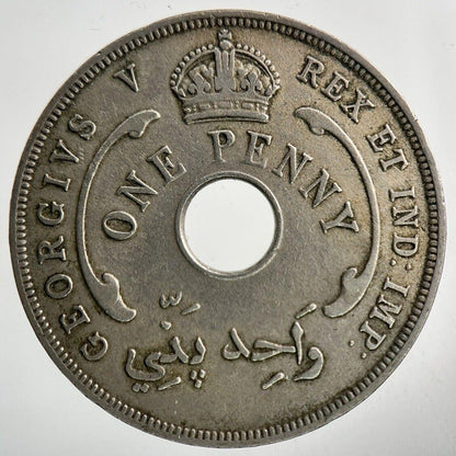 1935 West Africa One Penny Coin | Fine Collectable Grade