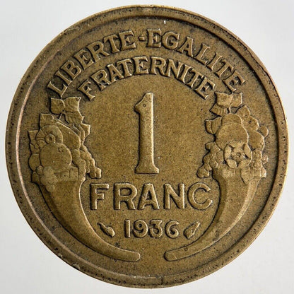 1936 France 1 Franc Coin | Fine Collectable Grade
