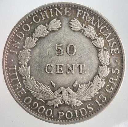 1936 50 Cents Centimes Indo-China France Silver Coin | Very High Grade | a4469