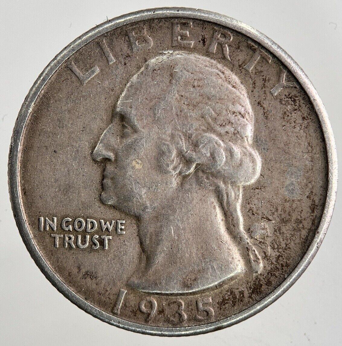 1935 US USA Quarter Dollar Silver Coin | Fine Collectable Grade