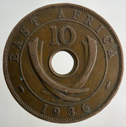 1936 East Africa 10 Cents Coin | Fine Collectable Grade