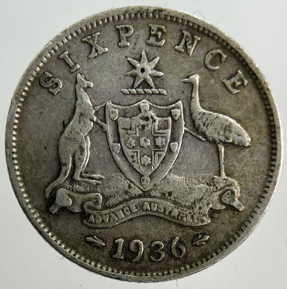 1936 Australia Sixpence Silver Coin | Fine Collectable Grade