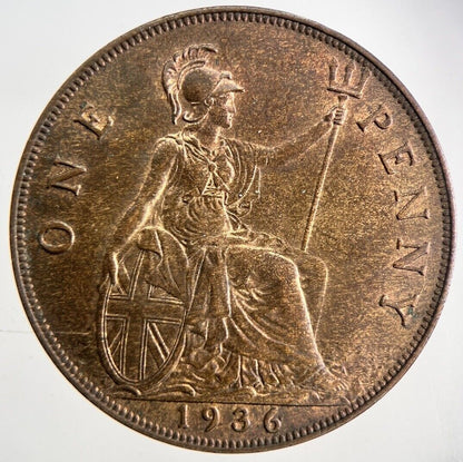 1936 George V One Penny Coin | Very High Grade