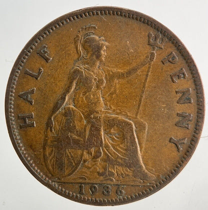 1936 George V Half-Penny Coin | Fine Collectable Grade