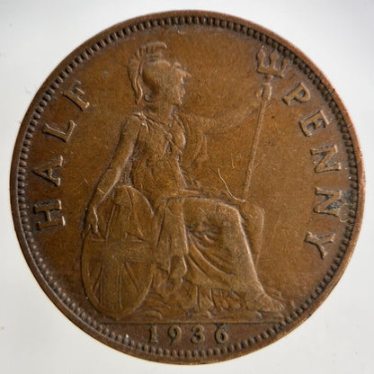 1936 George V Half-Penny Coin | Fine Collectable Grade