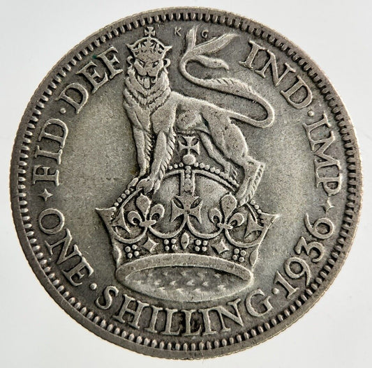 1936 George V Shilling Silver Coin | Fine Collectable Grade
