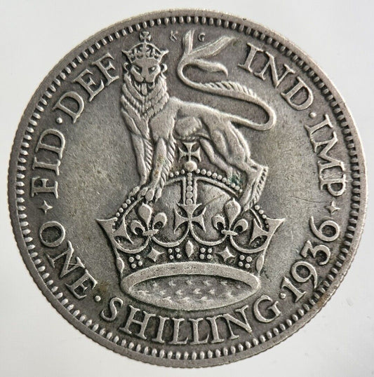1936 George V Shilling Silver Coin | Fine Collectable Grade
