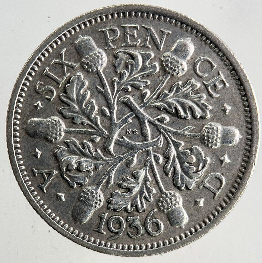 1936 George V Sixpence Silver Coin | Very High Grade