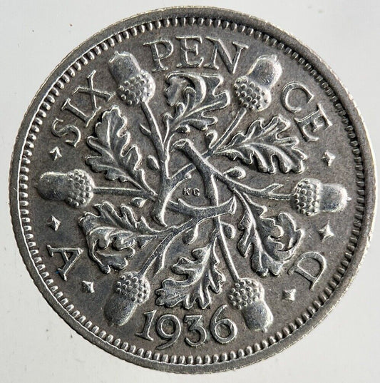 1936 George V Sixpence Silver Coin | Very High Grade