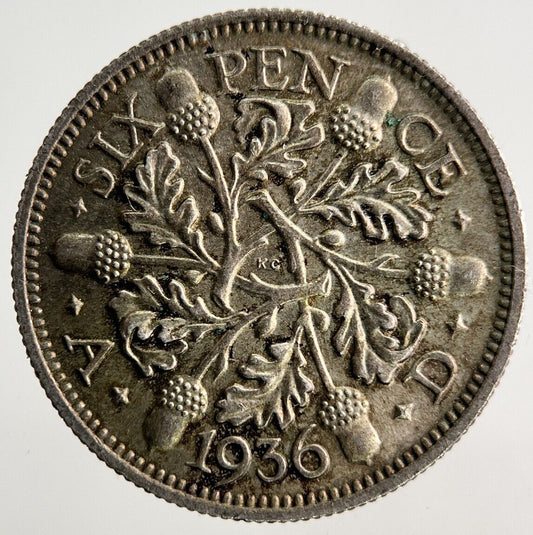 1936 George V Sixpence Silver Coin | Very High Grade