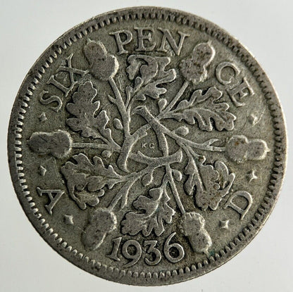 1936 George V Sixpence Silver Coin | Collectable Grade