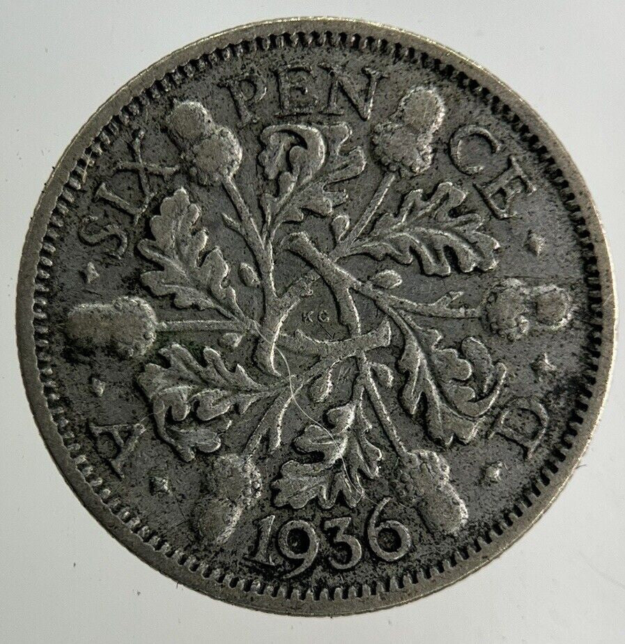 1936 George V Sixpence Silver Coin | Fine Collectable Grade