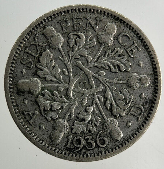 1936 George V Sixpence Silver Coin | Fine Collectable Grade