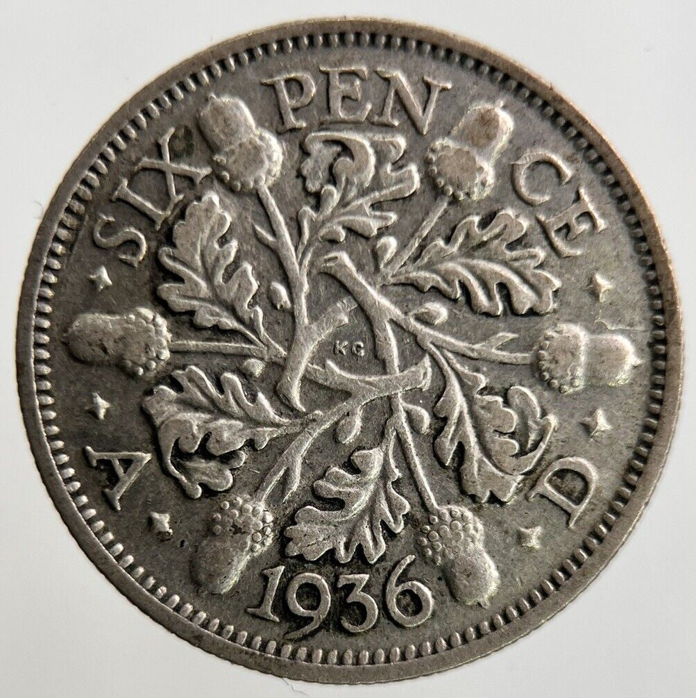 1936 George V Sixpence Silver Coin | Fine Collectable Grade
