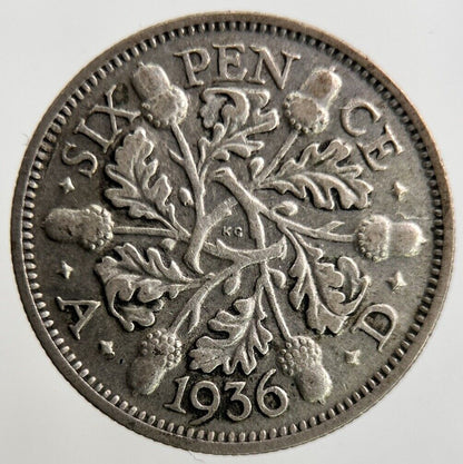 1936 George V Sixpence Silver Coin | Fine Collectable Grade