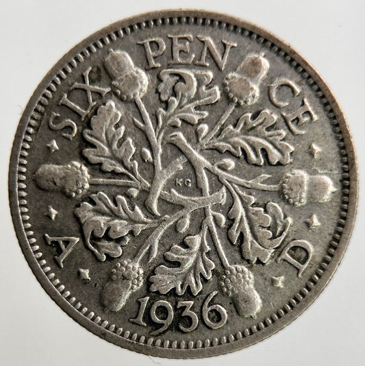 1936 George V Sixpence Silver Coin | Fine Collectable Grade