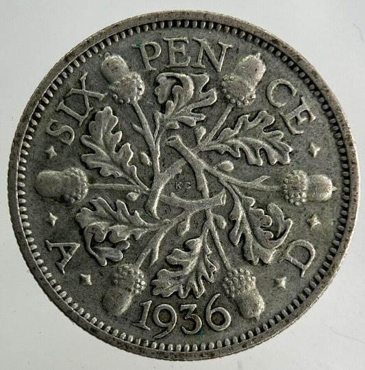 1936 George V Sixpence Silver Coin | Fine Collectable Grade