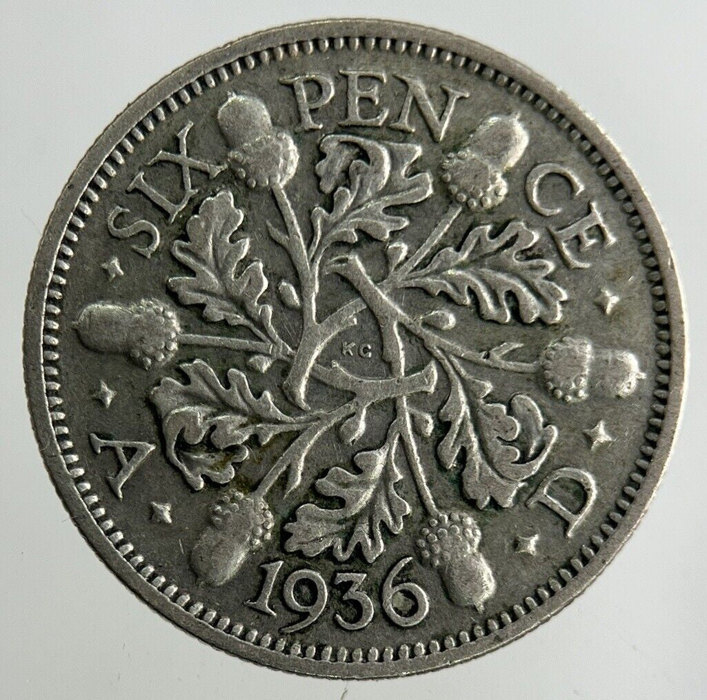 1936 George V Sixpence Silver Coin | Fine Collectable Grade