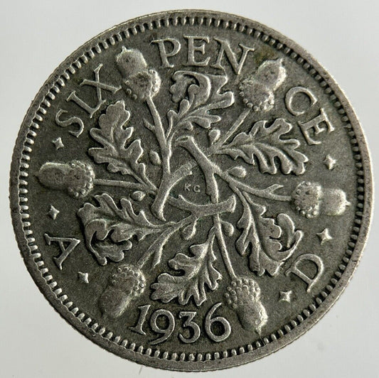 1936 George V Sixpence Silver Coin | Fine Collectable Grade