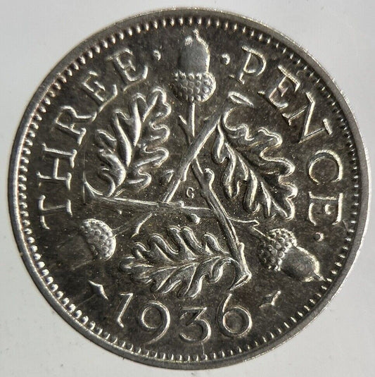 1936 George V Threepence Silver Coin | Very High Grade
