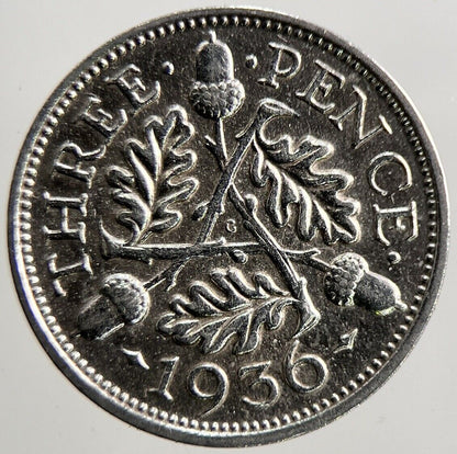 1936 George V Threepence Silver Coin | Very High Grade | a3714